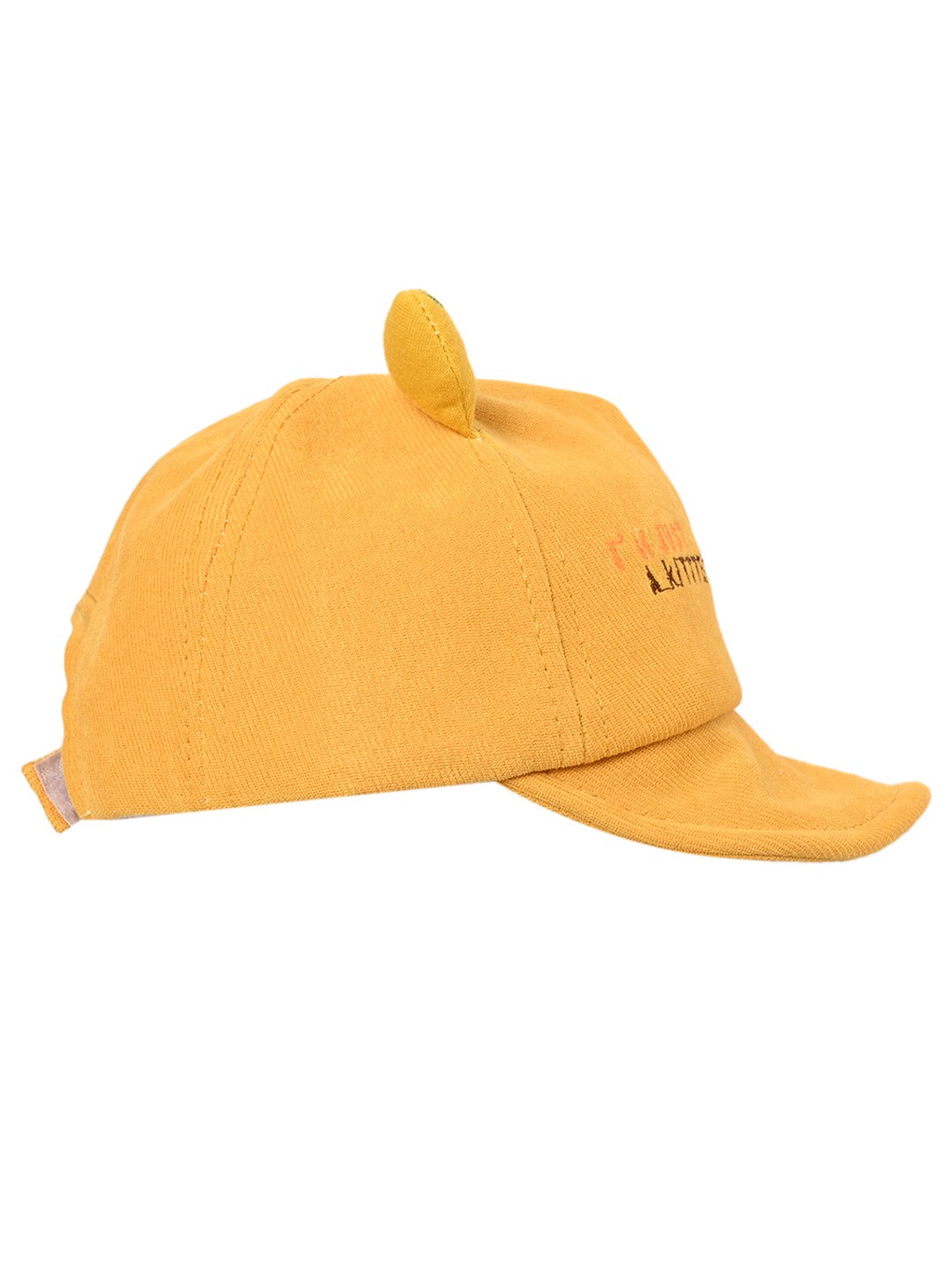 KID-O-WORLD-KITTEN EMBROIDERED HORN CAP-YELLOW